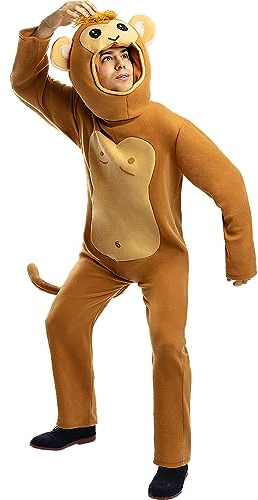 Funidelia | Disfraz de Mono para hombre Animales, Chimpancé, Gorila - Disfraz para adultos y divertidos accesorios para Fiestas, Carnaval y Halloween - Talla L-XL - Marrón