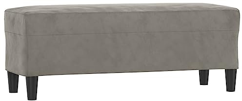 vidaXL Banco Asiento Otomana Tapizado Patas Salón Sala de Estar Pasillo Entrada Recibidor Oficina Dormitorio Interior de Terciopelo Gris Claro
