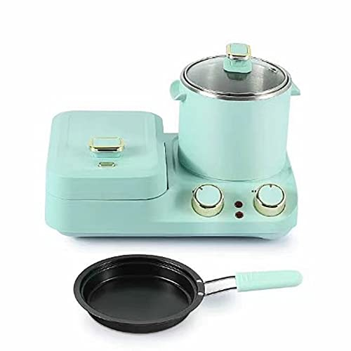 THREMA Máquina De Desayuno Retro para El Hogar, Estación De Desayuno 4 En 1 con Sartén, Olla Hirviendo, Vaporera De Alimentos, Máquina De Desayuno, para Desayuno, Almuerzo Y Refrigerios