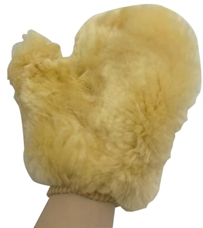 HOUSON Guanti per lavaggio auto, guanto in lana d'agnello, 28 x 16 cm, ideale per auto, cerchioni, finestre e uso domestico