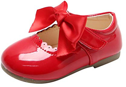 Chaussures d'apprentissage de la marche pour bébé - Chaussures de princesse pour fille - Chaussures de ballerine - Bowknot - Chaussures de sol pour bébé fille - Chaussures de baptême antidérapantes -