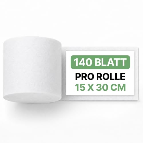 ARNOMED fleece-rullar, torra desinfektionsservetter för dispenserhink, 2 rullar á 140 ark, luddfria rengörings- och desinfektionsservetter för impregnering med ytdesinfektion, repfria våtservetter.