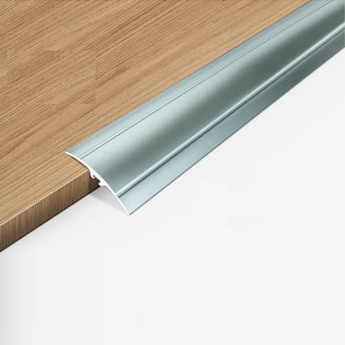 Lot de 2 profilés d'ajustement en aluminium, seuil de porte, profilé de finition, rail de transition, plinthe de sol, compensation de hauteur 0 à 15 mm, convient pour stratifié, tapis, parquet et