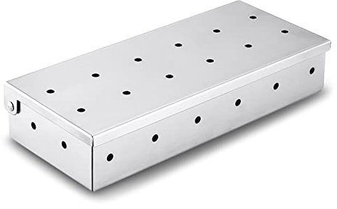 GRABAGECAN BBQ Stainless Steel Wood Chips Smoker Box Wood Pellet Charcoal Grilling Generator for Fish Beef Meat