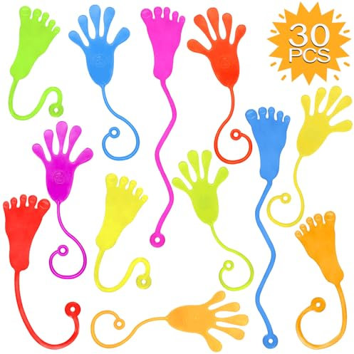 30 x Klatschhand Kinder, Klebehand Spielzeug Glibber, Klatschhände Party Mitbringsel für Jungen & Mädchen, Glibberhand Geeignet Gastgeschenke für Kindergeburtstag
