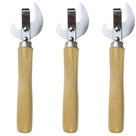 3 abrelatas de acero con mango ergonómico, práctico y fácil de abrir, reutilizable, antideslizante, útil abridor de cerveza multifuncional para tarros, latas abiertas
