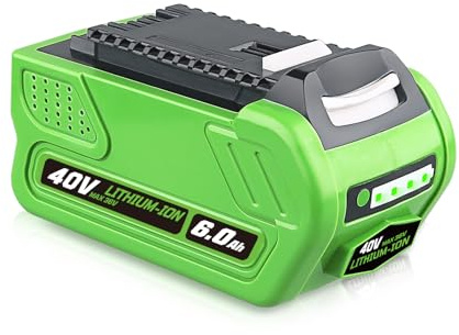 40V 6.0Ah Ersatz für Greenworks Akku G-MAX 29462 29252 20202 22262 25312 Li-Ion Werkzeugakku mit LED-Anzeige Rasenmäher Trimmer Bläser