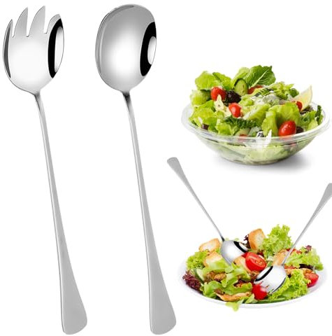ZFRITP 2 Pcs Couverts À Salade,Couvert A Salade,28cm Couvert À Salade,Couvert Salade,Couverts A Salade,Couverts Salade À Longs Manches, Couverts À Salade INOX pour Cuisine, Salle À Manger