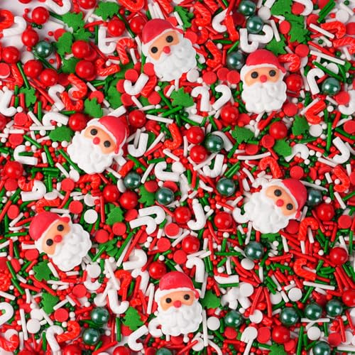 Décors Sucrés Noël 130 g - Père Noël Décorations en Sucre pour Gâteaux, Bûches, Cupcakes