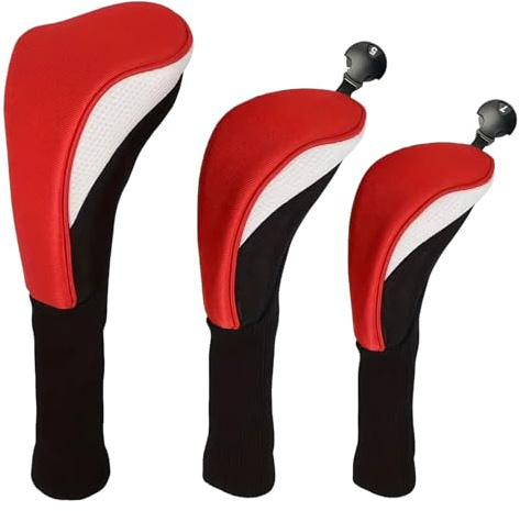 Coperture driver per mazze da golf, set di attrezzature protettive in rete, copertura per driver da golf a collo lungo, per uomini e donne appassionati di sport