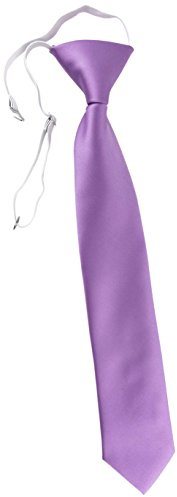 TigerTie Security Säkerhetsslips i enfärgad – förbunden med elastiskt band i vitt, mörk syren, ca. Länge 52 cm (incl. Knoten), Breite 7,5 cm