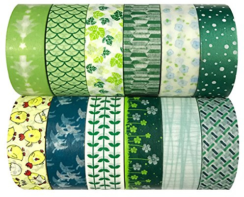Wrapables WPSET72 Washi Masking Tape Collection (Set of 12)