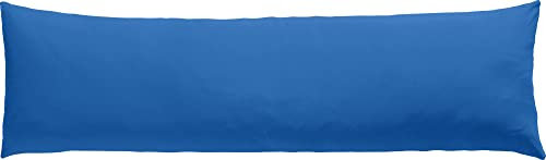 Erwin Müller Seitenschläferkissenbezug Single-Jersey Murnau - blau Größe 40x140 - bügelfrei, strapazierstark, elastisch, mit Reißverschluss