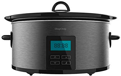 Olla de cocción lenta - Cecotec Chup Chup Matic, Cerámica, 5.5 l, Programable 24h, Temporizador, Inox