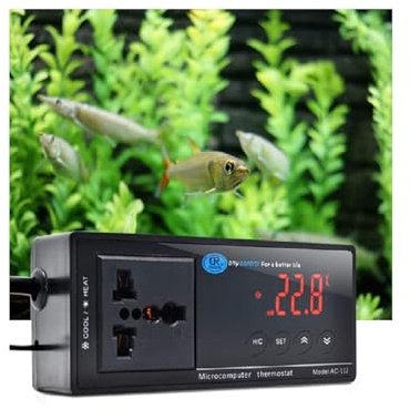 Youyijia Aquarium Reptile Thermostat, Digital Thermostat Temperature Controller, LED Heating and Cooling Temperature Controller for Aquarium Reptile