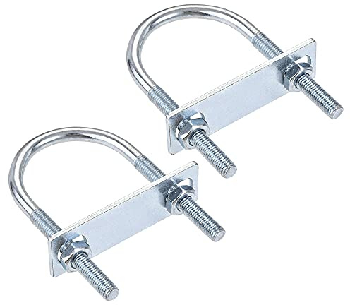 sourcing karta rund bult U 1,97(50mm) inre bredd 100 mm stållängd M8 med mutter platta 2 uppsättningar