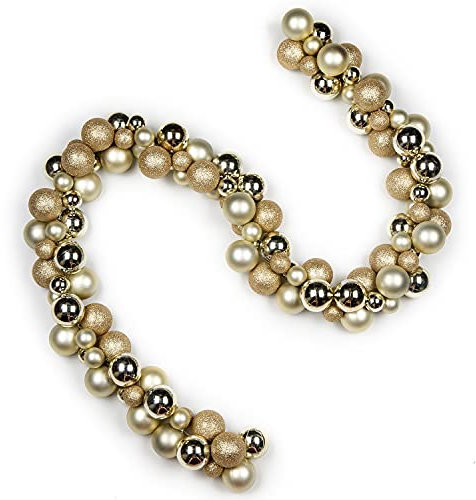 Oairse 66/168cm Christmas Ball Garland with 129 Balls Hanging Shatterproof Ball Ornament Christmas Baubles Garland Fireplace Decorations Gift for Xmas Party Festival Indoor Outdoor