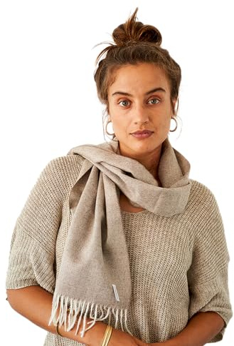 Apikuna® Sciarpa di alta qualità con frange, in 100% lana di alpaca (180 x 30 cm), elegante sciarpa da donna invernale, primavera, estate, autunno, elegante e calda sciarpa da donna, morbida, leggera,