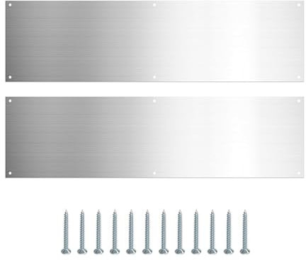 PAPABA Plaque de Coup de Pied de Porte en Acier Inoxydable 1 Ensemble Protégez Les Portes avec Une Mise à Niveau Métal Durable Longue durée Résistant aux Rayures Résistant à l'usure Installati
