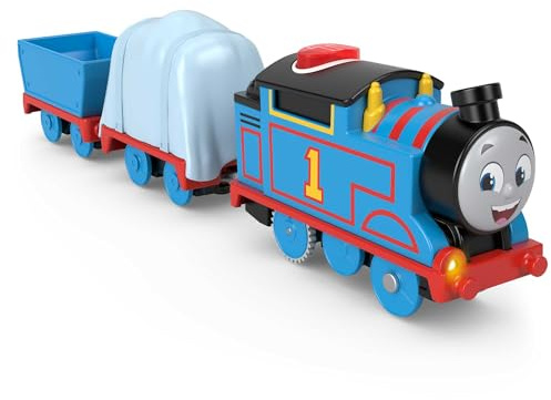 Thomas & Friends Treno giocattolo motorizzato parlante Thomas Engine con suoni frasi e carico per bambini dai 3 anni in su, versione inglese inglese, HWH17
