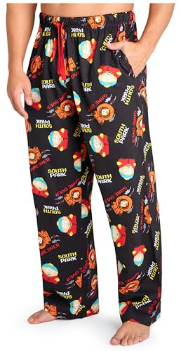 Get Trend South Park Pantaloni Pigiama Uomo, Comodo Pantalone Cotone PJs - Regalo Uomo (M, Nero/Multicolore)