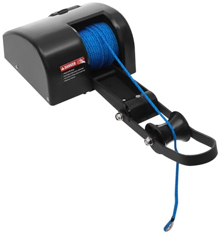 XUFOPLY Electric Anchor Winch, 12V Boat Anchor Wench 35LBS Marine Saltwater Anchor Windlass Kit with Remote Control & 100-feet Pre-Wound Anchor Ropefor Speedboats, Fishing Boats (35LBS)