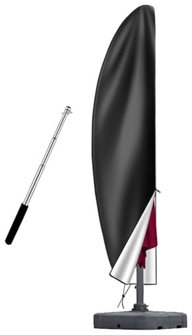 Copertura impermeabile per ombrellone a sbalzo, adatta per ombrelloni da giardino da 2,5 m, 2,7 m, 3 m, 4 m, grande, sporgente, in tessuto Oxford 600D, resistente ai raggi UV, antivento, con cerniera