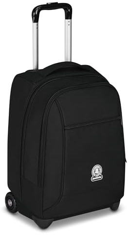 Invicta Chariot Scolaire Fixe New Benin Solid, Noir, 2 en 1, Double Usage, Chariot et Sac à Dos, Sac à Dos d'école Voyage, Garçon et Fille, Bleu, Taglia Unica, Moderne