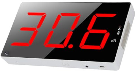 Medidor de Decibelio, Medidor de Nivel de Sonido de 30-130 DB con Pantalla LCD Grande de 3 Pulgadas, Almerio de Ruido de Clase Montada en la Pared Lector de Decibelio Alarma