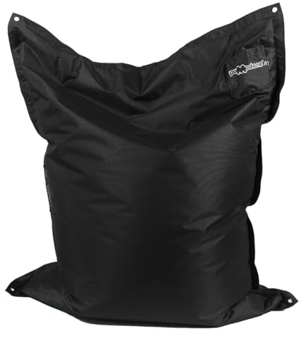 pomodone Pouf Poltrona Sacco Grande, per Sedersi Ergonomico, Sacco Morbido in Tessuto Impermeabile, Antimacchia Comodo Made in Italy pouf Nero