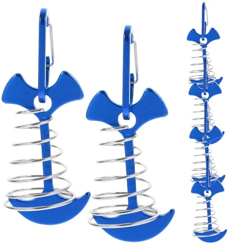 Healifty 6 Juegos Estacas de Aluminio Forma de de Pescado para Camping de Diseño Ligero y Resistente con Resorte para Fijar Tiendas y Proteger contra Viento Fuerte Exteriores