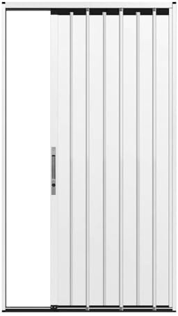 Sxlawesom Porte accordéon avec Serrure, Portes coulissantes à Panneau Plat en Alliage d'aluminium Porte de séparation Pliante pour Cuisines, balcons et salles de Bains(White Left,610x1010mm)