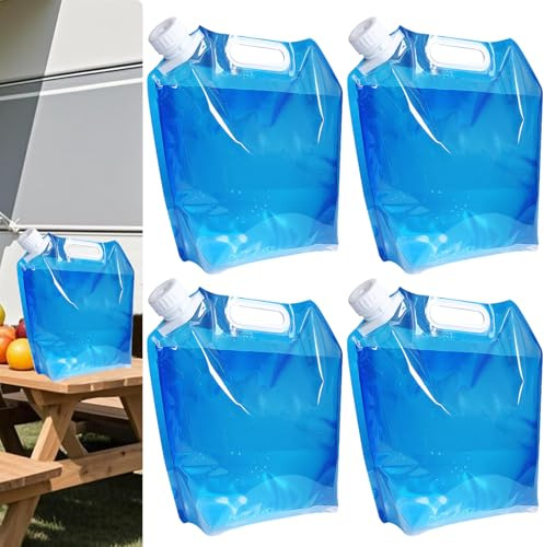 4 Pcs D'eau Portables éTanche Collapsible Water Container 10L Poche a eau | Bidon à Eau Pliable Sacs de Stockage Adapté au Camping et Autres Activités de Plein Air Facile à Transporter-Grande Capacité