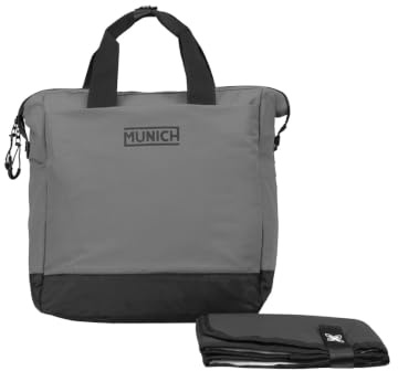 Play MUNICH Mun20 Mama bag, Bolso Mochila, Bolsa pañalera para silla de paseo. Diseño versátil con asas cortas y correas para llevar como mochila. Color Gris. Medidas 31x32x13 cm.