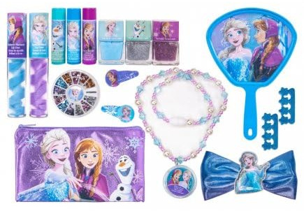 pour Reine des neiges - Mega kit Maquillage cosmetique Coiffure pour Filles - Brillant, Vernis Ongles, etc - Set Beaute Enfant et Carte