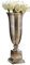 Loberon Bodenvase Belfort, handgearbeitet, Klassische Pokalform, matt gebürstet, imposante Höhe, Wohn-Accessoire, Aluminiumguss, antiksilber