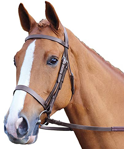 Shires Aviemore Plain Bridle With Rubber Grip Reins - Havana: Full