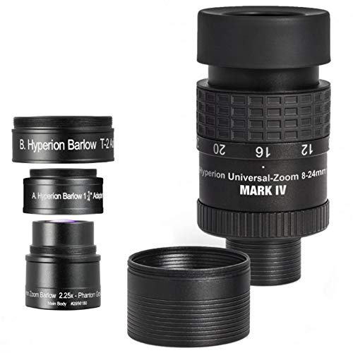 Baader Planetarium Oculare zoom Hyperion Universal Mark IV + lente di Barlow zoom, set