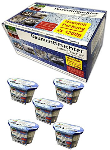 5 x luftent antihumedad granulado Incluye recambios | deshumidificador Auto Sótano