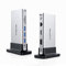 LENTION USB C Vertical Docking Station Hub 100W Power Delivery 4K HDMI VGA Gigabit Ethernet Card Reader USB 3.0 Aux Adapter for 2024-2016 MacBook Pro Air New Mac Air Surface More (D55 Silver)