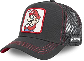 Tracker Kappe Herren Super Mario, Cap Herren, Mario, Natürlich, Schwarz, Einheitsgröße