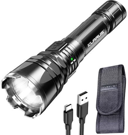 klarus XT12GT PRO Beam Reach 850meters 1600 Lumens RechargeableLED Long Range Flashlight LED Tactical Flashlight, Cable, Holster