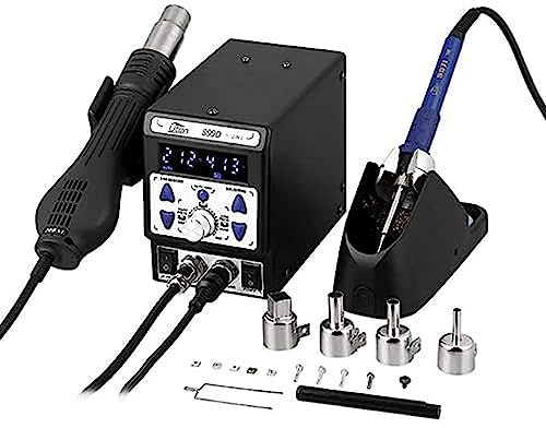 Fer à Souder à Air Chaud, Uten Station de Soudage, Station de Dessoudage Numérique, Contrôle de la Température 100-480℃, Affichage LED, 899D