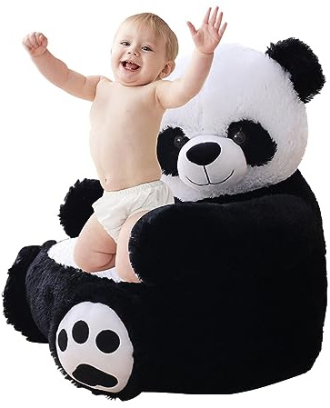 Odavom Sofá panda para niños | Sofá para niños | lectura para niños, asiento apoyo para animales para niños, niños y niñas