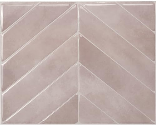 Smart Tiles Självhäftande Kakel, Chevron Dammrosa, 29,02x22,86 cm