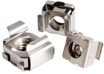 Tuercas enjauladas, marco abierto, 10 piezas M5 Tuerca flotante de cuarteto Casete Carcasa elástica Tuercas enjauladas de acero inoxidable 304