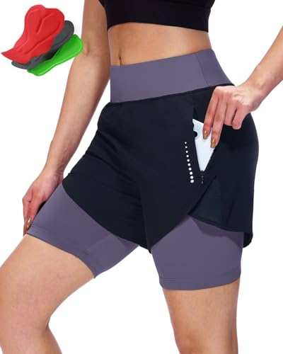 Sportneer MTB - Pantalones de ciclismo para mujer (acolchados)