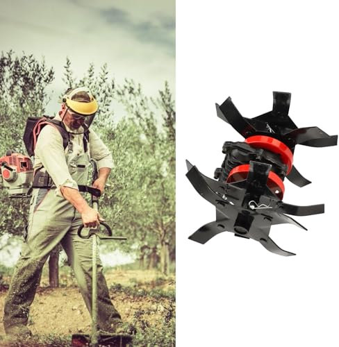 SustVita Electric Cultivator Tiller for Soil Loosening, 9 Teeth Brush Cutter Garden Tool for Weeding and Planting