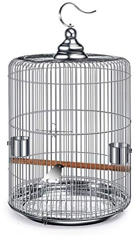 Large Bird Cage Pet Supplies Stainless Steel Bird Cage Outdoor Bird Villa Round Cockatoo Cage-33Cm,-33Cm,Onecolor33Cm High