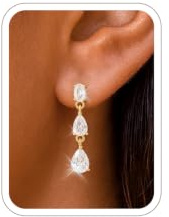 ZOERAY Perla Pendientes Colgantes Mujer Hipoalergenicos Pendientes Plata | Dorados Largos Oro 18K Pendiente Plata de Ley 925 Colgantes de Flores Cristal con Diamantes Joyería Moda para Bodas Novia